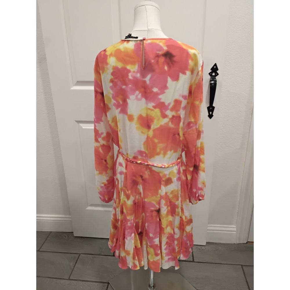 Alex Marie DSH Riley Tie Dye Floral Mini‎ Dress Pink Orange Cream Size 16 NWT - Picture 7 of 8